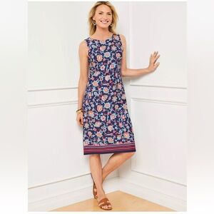 TALBOTS Effortless Jersey Shift Dress Stitched Floral Size: MP Length: 37.5”